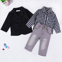 3 Piece T Shirt Jacket Jeans Set
