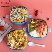 3 Tier Rectangular Plastic & Stainless Steel Food Container