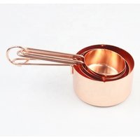 Kitchen Accessories with Handle Pouring Spouts Rose Gold Heavy Duty Mirror Polished Cooking 4Pcs Stainless Steel Measuring Cups