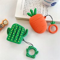 New 3D Cute Cactus Carrot Silicone Case For Apple For AirPods Cover Case Bluetooth Earphone Shockproof