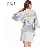 Personalised Satin Wedding Robe Name Date