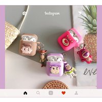 Buzz light year Woody Toy Story keychain bag pendant Bluetooth Earphone Silicone Case for Airpods