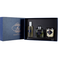 gift set luxury scented soy customized candle + reed diffuser in glass jar