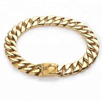 Custom Luxury Durable Gold Plating Stainless Steel Pet Dog Collar