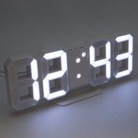 Large 3D Modern Digital LED Wall Clock 24/12 Hour Display Timer Alarm Home USB