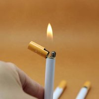 Cigarette- Shaped Butane Lighter NO GAS Refillable Butane Gas Lighters Slim Mini Shape Novelty Lighter