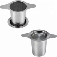 Extra Fine 18/8 Stainless Steel Tea Infuser Mesh Strainer with Large Capacity & Perfect Size Double Handles for Hanging onTeapot