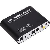 5.1 CH audio decoder SPDIF Coaxial to RCA DTS AC3 digital to 5.1 Amplifier Analog Converter with power adapter and optical cable