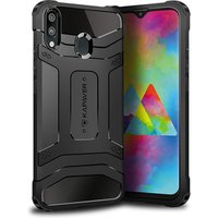 KAPAVER Drop Tested Shock Proof Carbon Fiber Armor Black for Samsung Galaxy M20