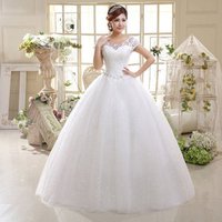 Bridal Ball Gown Sequins Cap Sleeves
