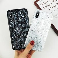 USLION Marble Shell Glitter Shining Cover Case for iPhone X XR XSMAX Soft TPU Phone Case for iphone 6 7 8 plus
