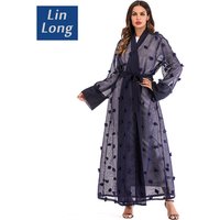 2017 Dubai Style Muslim Abaya Maxi Dress Hijab