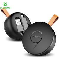 FLOVEME Free shipping 2 in 1 Circle Retractable Phone Data Cables For iPhone / Micro USB Cable 2.1A Charge