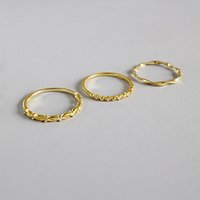 LOZRUNVE Fashion Jewelry Chic 14k Gold S925 Zircon Stackable Ring Set Women