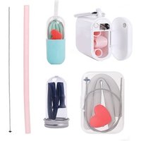 silicone straw with Capsule Shell Silicone Tips holder