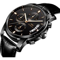 Men Chronograph Alloy Fashion Leather OEM Watch Sport Wristwatches