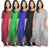 SACX017 short front long back asymmetric ladies wear casual clothes women vintage dress