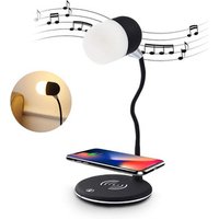 Amazon Hot Selling 3 in 1 Wireless Charger Nightlight Table Lamp Speaker with 3 Color Modes Stepless Dimming Touch Control