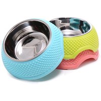 Non Slip Plastic Bottom Stainless Steel Pet Bowl