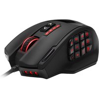Patent High-Precision 16400 DPI Laser MMO Wired Gaming Mouse with 19 Programmable Buttons and 12 Side Buttons