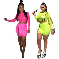 Women's Bandage Crop Top & Skirt Two-Piece Set