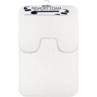 Super Soft Bathroom Toilet Rug Set 2 Piece, High-Density Foam Contour Bath Mats Non Slip Absorbent Bathroom Mat and U Shaped Toi