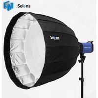 Selens 90cm Black Silver 16-Rib Deep Easy Folding Parabolic Umbrella Softbox