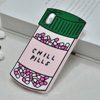 Chill Pills 3D Cartoon Soft TPU Silicone Protective Phone Case for iPhone Xs Max