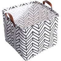 Square Canvas Toy Storage Bins Basket with Handle Collapsible Toy Organizer