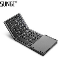 SUNGI Aluminum Alloy Bluetooth Keyboard 3.0 Wireless Mini Foldable Keyboard for Android IOS Wins