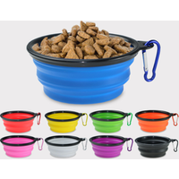 Collapsible Silicone Pet Bowl Travel Bowl Food Grade Silicone BPA Free Foldable Expandable Cup Dish for Pet Raised Dog/Cat Food