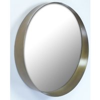 18 inch 40cm round hanging gold bronze wall mounted metal frame mirror decorative for living room or bathroom