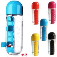 Colourful Plastic Pill Box Water Bottle