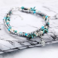 Wholesale latest trending gold plated fancy fresh water freshwater shell pearl chakra anklet