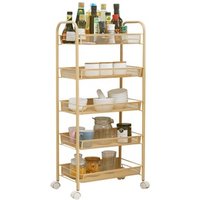 Multi-Functional Steel Storage Rack Trolley for Kitchen & Bathroom