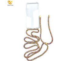 phone strap Cord rope necklace with transparent clear back case for iphone X/Xs