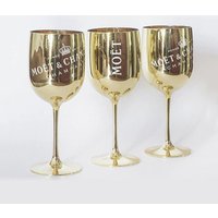 Unbreakable Golden Plastic Champagne Glass for Moet Chandon
