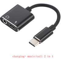 New design 2 in 1 type c to 3.5mm audio adapter