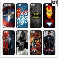Marvel the Revenge Paint Black TPU PC glssy shiny 2 in 1Soft Shell for Apple 6s iphone 7plus XS Max