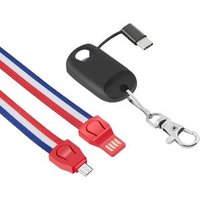 Phone Lanyard Charging Cable, Micro Type C & iOS USB Detachable Neck Strap