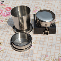 75ml 140ml 240ml water travel metal Tumbler beer sports reusable Stainless Steel collapsible coffee foldable cup