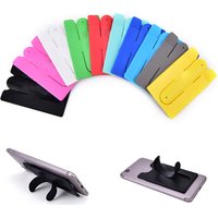 Personalize logo silicone 3m adhesive phone wallet smart wallet with holder card pocket for mobile phone