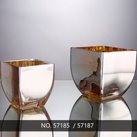Modern Glass Square Mirror Centrepiece Vase