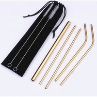 Reusable Replacement Metal Straws, Stainless Steel Drinking Straw set