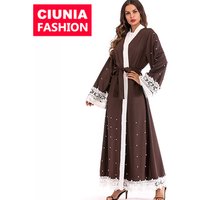 Moroccan Style Kaftan Abaya Pearl Detailing