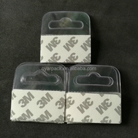 wholesale hang tag adapter adhesive PVC clear plastic hanger hook tab with hole punch