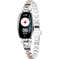 2019 Fitness Smart Watch HD Color Weather Forecast Waterproof Heart Rate Blue tooth Smartwatch H8