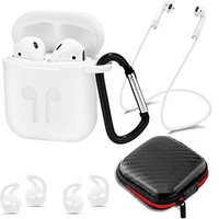 For Apple Air pods Case Soft Thicker TPU Headphone Case with anti-lost strap and metal hook in retail packaging box