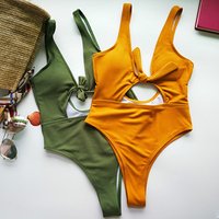 Women's High-Cut One-Piece Swimsuit with Bow Detail