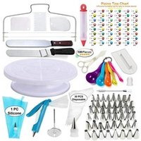 Free sample wholesale hot Cake Turntable Stand Icing Spatulas Icing Tips Cake Leveler Pastry Cake Decorating Supplies Kit